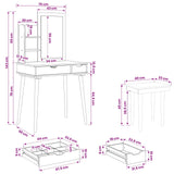 Dressing Table Set FAUSKE 4 pcs White 76 x 50 x 143 cm 3438594