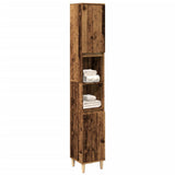 Bathroom Cabinet Old Wood 30x30x190 cm Engineered Wood 857102