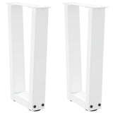 Coffee Table Legs V-Shape 2 pcs White 28x cm Steel 4012621