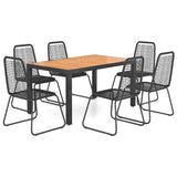 Dining Set Black and brown PVC rattan Standard Durable 3060127