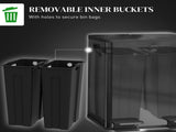 40L Dual Compartment Stainless Steel Bin, with Deodoriser Holders - Black T3398P344193
