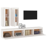 TV Cabinets 4 pcs White Solid Wood Pine 3100180