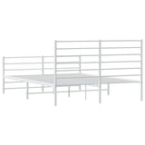Metal Bed Frame without Mattress with Footboard White 140x190cm 352386
