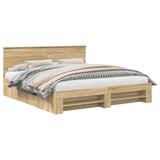 Bed Frame Sonoma Oak 180 x 200 cm Engineered Wood 3408734