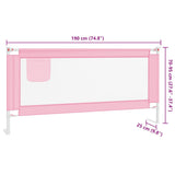 Toddler Safety Bed Rail Pink 190x25 cm Fabric 10205