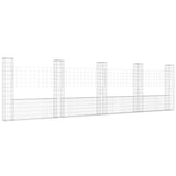 U-shape Gabion Basket with 5 Posts Iron 500x20x150 cm 151285