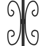 ZNTS Garden Fence with Spear Top Black 115 cm Powder-coated Steel 151084