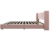 Upholstered bed,Single Bed-3ft ,With slatted frame and headboard, Button Rivet N606P243925P
