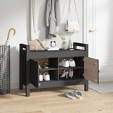 Hall Bench Grey 80x40x60 cm Solid Wood Pine 821781