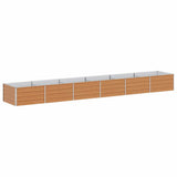 Garden Raised Bed Light Brown 480 x 80 x 45 cm Galvanised Steel 42017341