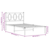 Metal Bed Frame without Mattress with Headboard Black 100x200cm 374236