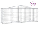 Arched Gabion Baskets 25 pcs 200x50x100/120 cm Galvanised Iron 3145656
