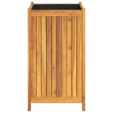 Garden Planter with Liner 42x42x75 cm Solid Wood Acacia 366436