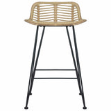 Bar Chairs 2 pcs Natural Rattan 285232