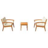 Bistro Set with Cushion 3 pcs Brown Polyester 3328615