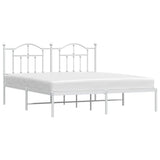 Metal Bed Frame without Mattress with Headboard White 180x200cm 353492