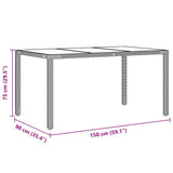 Garden Dining Set 7 pcs Black Poly Rattan 3365393