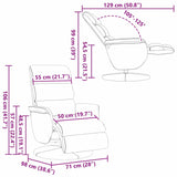 Recliner Chair White 71 x 98 x 106 cm Faux leather 42018589