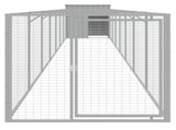 Dog House with Run Light Grey 110x813x110 cm Galvanised Steel 3189086