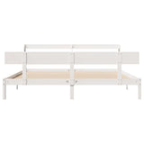Bed Frame without Mattress White 200x200 cm Solid Wood Pine 3306628