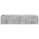 Daybed with Drawers without Mattress Concrete Grey 90x200 cm 3280877