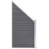 WPC Fence Set 3 Square 1 Slanted 619x186 cm Grey 3053235