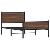 Metal Bed Frame without Mattress Brown Oak 100x200 cm 4007953