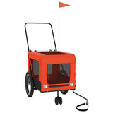 Pet Bike Trailer Orange and Black Oxford Fabric and Iron 93935