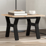 ZNTS Coffee Table Y-Frame 50x50x35 cm Solid Wood Pine and Steel 3282703