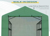 Walk-in Greenhouse with 4 Tier 24 Shelves, Portable Grow House with Roll-up Zipped Door, 244 x 180 x T3398P315886
