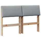 Upholstered Headboard Light Grey 120 cm Solid Pine Wood 879129
