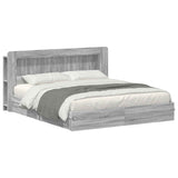 Bed Frame with Storage Grey Sonoma 200 x 200 cm Engineered Wood 3433692