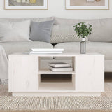 Coffee Table White 90x49x40.5 cm Solid Wood Pine 814400