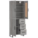 Highboard Grey Sonoma 69.5x34x180 cm Engineered Wood 3199839