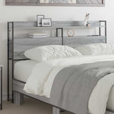 Headboard with Shelf Grey sonoma 120 cm Engineered wood 859688
