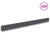 Lawn Edging 20 pcs 103 x 10 cm Steel Anthracite 8008331