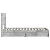 Bed Frame with Storage and Headboard Concrete Grey 90 x 190 cm 3414064