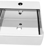 Wash Basin with Overflow 41x41x15 cm Ceramic Silver 143477
