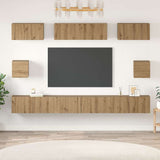 TV Cabinet Set Wall-mounted 8 pcs Artisan Oak Engineered Wood 3393296