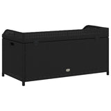 Storage Bench Black 100x50x52 cm Poly Rattan and Acacia Wood 365949