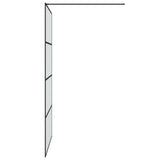 Walk-in Shower Wall Black 115x195 cm Frosted ESG Glass 152133