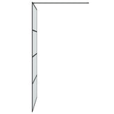 Walk-in Shower Wall Black 115x195 cm Frosted ESG Glass 152133