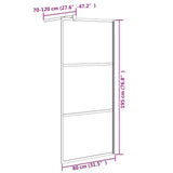 Walk-in Shower Wall 80x195cm Dark ESG Glass Black 151889