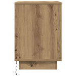 ZNTS Bedside Cabinet with LED Lights Artisan Oak 38x34x50 cm 861281