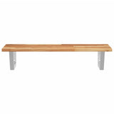 Basin Shelf Wall Mounted Steel and Solid Wood Acacia 3302719