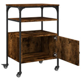 Printer Stand 3-Tier Smoked Oak 50x40x76 cm Engineered Wood 842293