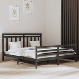 Bed Frame without Mattress Grey 200x200 cm Solid Wood 3105337