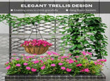 33L Garden PE Rattan with Trellis, Free Standing Flower Raised Bed for Garden, Garden T3398P315859