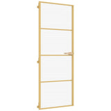 Interior Door Slim Golden 76x201.5 cm Tempered Glass and Aluminium 155136