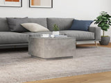 Coffee Table with LED Lights Concrete Grey 50x50x40 cm 839871
